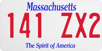 MA license plate 141ZX2
