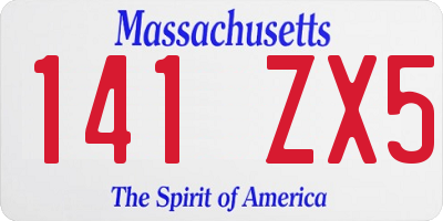 MA license plate 141ZX5