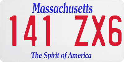 MA license plate 141ZX6