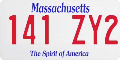 MA license plate 141ZY2