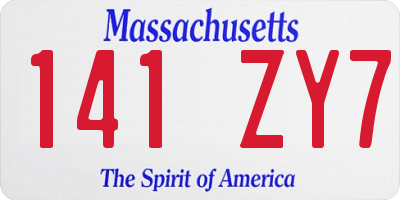 MA license plate 141ZY7