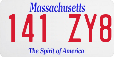 MA license plate 141ZY8