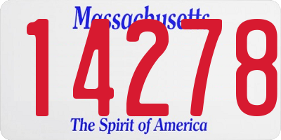 MA license plate 14278