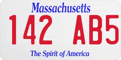MA license plate 142AB5