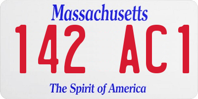 MA license plate 142AC1