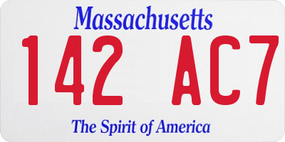 MA license plate 142AC7