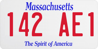 MA license plate 142AE1