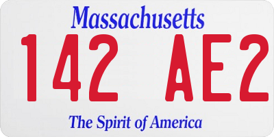MA license plate 142AE2