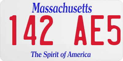 MA license plate 142AE5