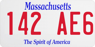 MA license plate 142AE6
