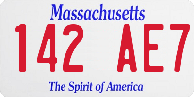 MA license plate 142AE7