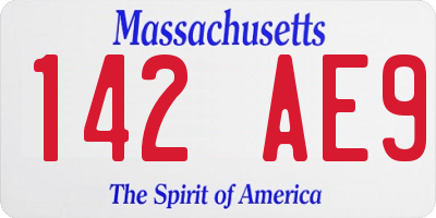 MA license plate 142AE9