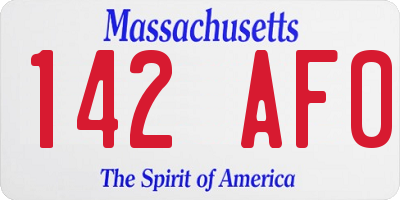 MA license plate 142AF0