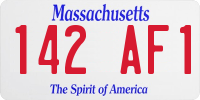 MA license plate 142AF1