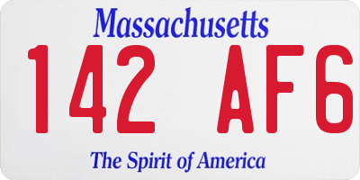 MA license plate 142AF6