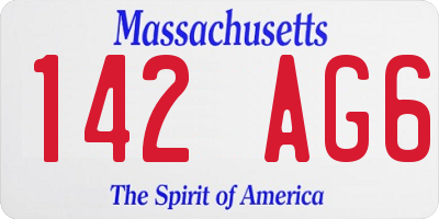MA license plate 142AG6