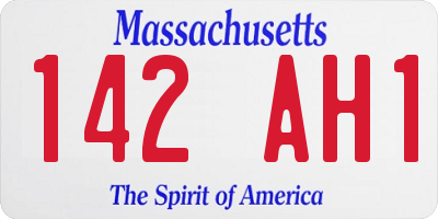 MA license plate 142AH1