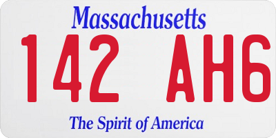 MA license plate 142AH6
