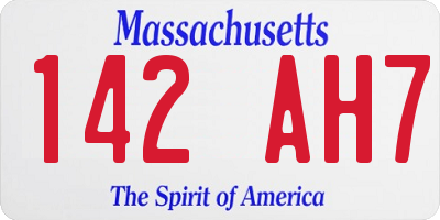 MA license plate 142AH7