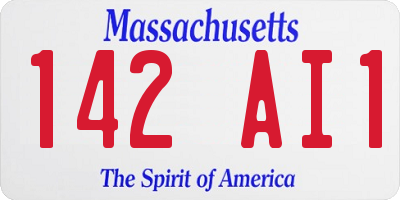 MA license plate 142AI1