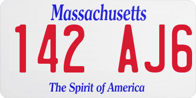 MA license plate 142AJ6
