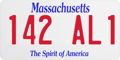 MA license plate 142AL1