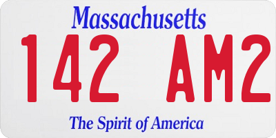 MA license plate 142AM2