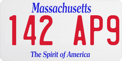 MA license plate 142AP9