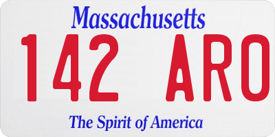 MA license plate 142AR0