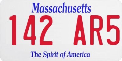 MA license plate 142AR5