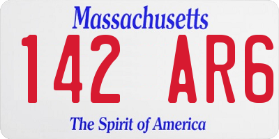 MA license plate 142AR6