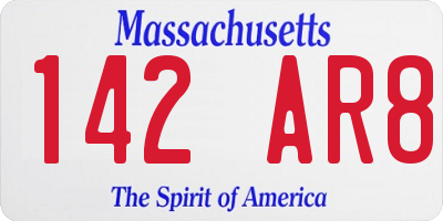 MA license plate 142AR8