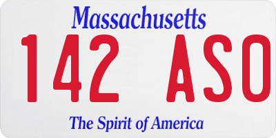 MA license plate 142AS0