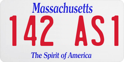 MA license plate 142AS1