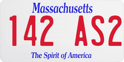 MA license plate 142AS2