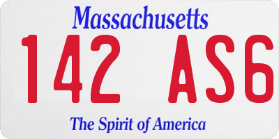 MA license plate 142AS6