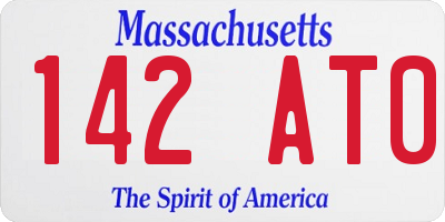 MA license plate 142AT0