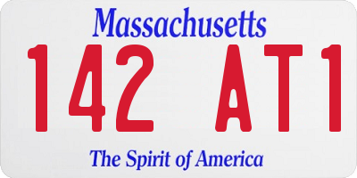 MA license plate 142AT1