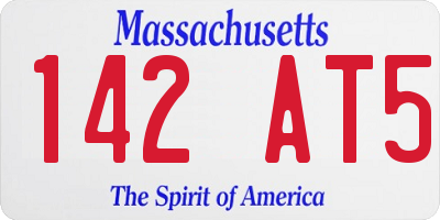 MA license plate 142AT5