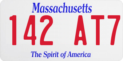 MA license plate 142AT7