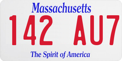 MA license plate 142AU7