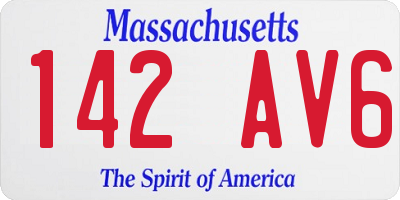 MA license plate 142AV6