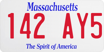 MA license plate 142AY5