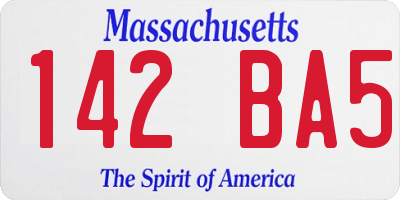 MA license plate 142BA5