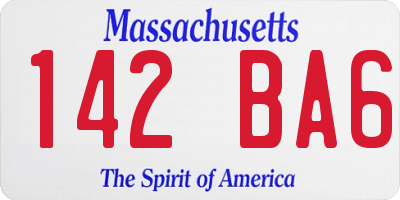 MA license plate 142BA6