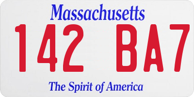 MA license plate 142BA7