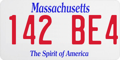 MA license plate 142BE4