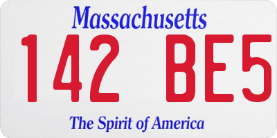 MA license plate 142BE5