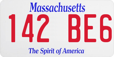 MA license plate 142BE6