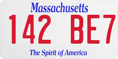 MA license plate 142BE7